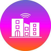 Smart City Glyph Gradient Circle Icon vector