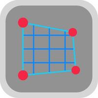 Distort Flat Round Corner Icon vector