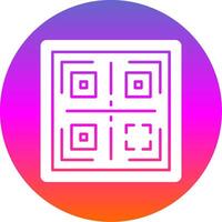 QR Glyph Gradient Circle Icon vector