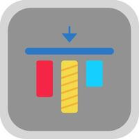 Top alignment Flat Round Corner Icon vector