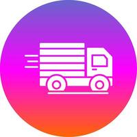 Cargo Truck Glyph Gradient Circle Icon vector