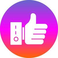 Thumb Up Glyph Gradient Circle Icon vector