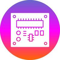 tarjeta de circuito impreso tablero glifo degradado circulo icono vector