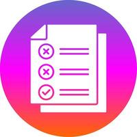 Check List Glyph Gradient Circle Icon vector