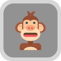 Shocked Flat Round Corner Icon vector