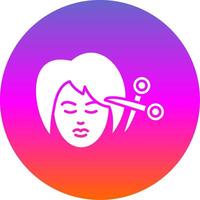 Woman Hair Glyph Gradient Circle Icon vector