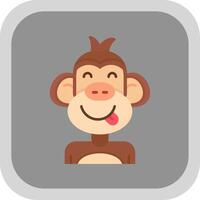 Tongue Flat Round Corner Icon vector