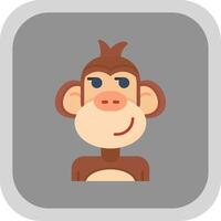 Smirking Flat Round Corner Icon vector