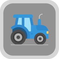 Tractor Flat Round Corner Icon vector