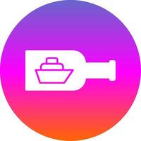 Ship In A Bottle Glyph Gradient Circle Icon vector