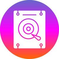 Hard Disk Glyph Gradient Circle Icon vector