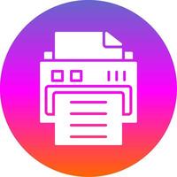 Printer Glyph Gradient Circle Icon vector