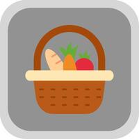 Basket Flat Round Corner Icon vector