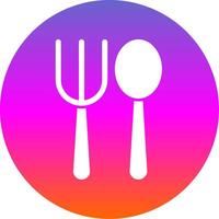 Fork Spoon Glyph Gradient Circle Icon vector