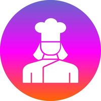 Lady Chef Glyph Gradient Circle Icon vector