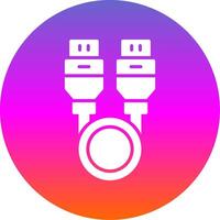 Usb Cable Glyph Gradient Circle Icon vector