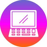 Laptop Glyph Gradient Circle Icon vector