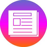 Newspaper Glyph Gradient Circle Icon vector