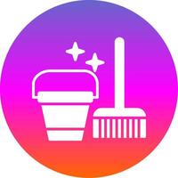 Cleaning Tools Glyph Gradient Circle Icon vector