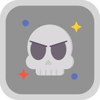 Skull Flat Round Corner Icon vector