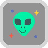 Alien Flat Round Corner Icon vector