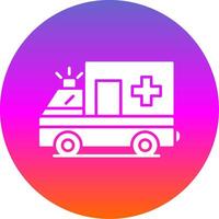 Ambulance Glyph Gradient Circle Icon vector