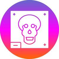 Skull X - ray Glyph Gradient Circle Icon vector