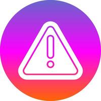 Warning Sign Glyph Gradient Circle Icon vector