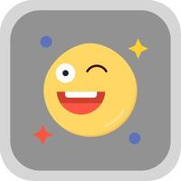 Wink Flat Round Corner Icon vector