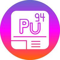 Plutonium Glyph Gradient Circle Icon vector