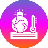 Global Warming Glyph Gradient Circle Icon vector