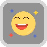 Smile Flat Round Corner Icon vector