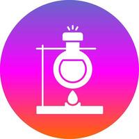 Bunsen Burner Glyph Gradient Circle Icon vector