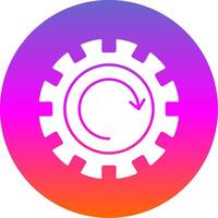 Gear Wheel Drawing Glyph Gradient Circle Icon vector