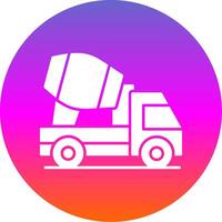 Concrete Mixer Glyph Gradient Circle Icon vector