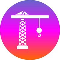 Tower Crane Glyph Gradient Circle Icon vector