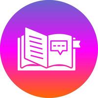 Open Book Glyph Gradient Circle Icon vector