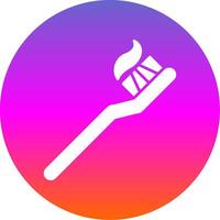 Toothbrush Glyph Gradient Circle Icon vector