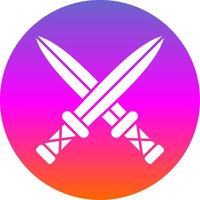 Two Swords Glyph Gradient Circle Icon vector