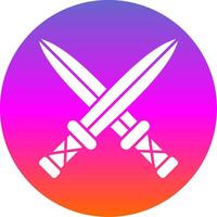 Two Swords Glyph Gradient Circle Icon vector