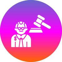 Judge Giving Order Glyph Gradient Circle Icon vector