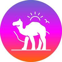 camello glifo degradado circulo icono vector