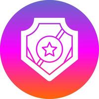 Police Badge Glyph Gradient Circle Icon vector