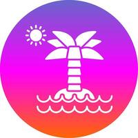 Desert Island Glyph Gradient Circle Icon vector