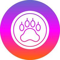 Pawprint Glyph Gradient Circle Icon vector