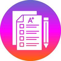 Exam Glyph Gradient Circle Icon vector