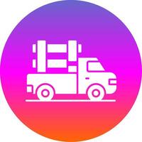 Pickup Truck Glyph Gradient Circle Icon vector