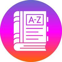 Dictionary Glyph Gradient Circle Icon vector