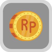 Indonesian rupiah Flat Round Corner Icon vector