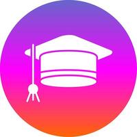 Mortarboard Glyph Gradient Circle Icon vector